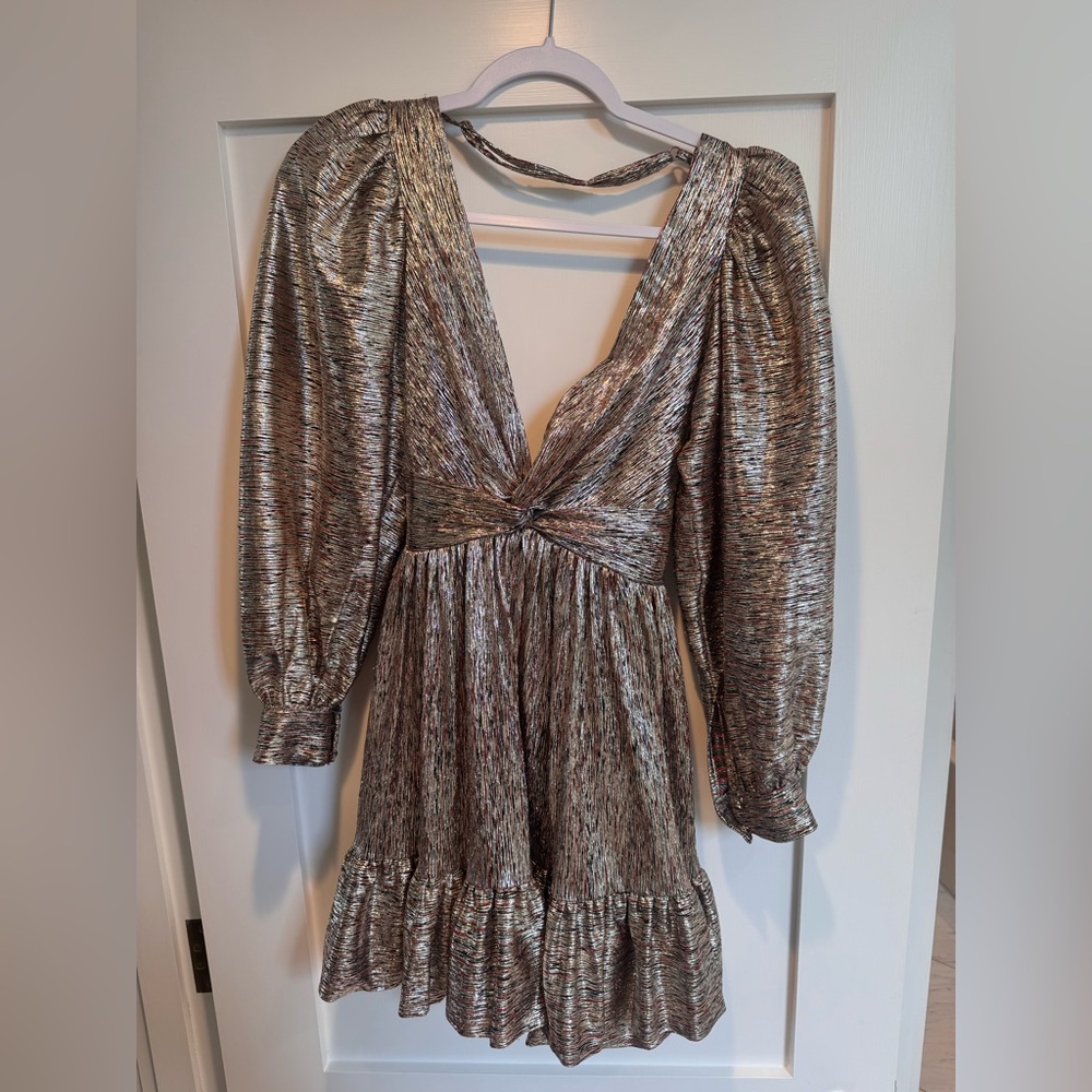 Metallic Long Sleeve Dress